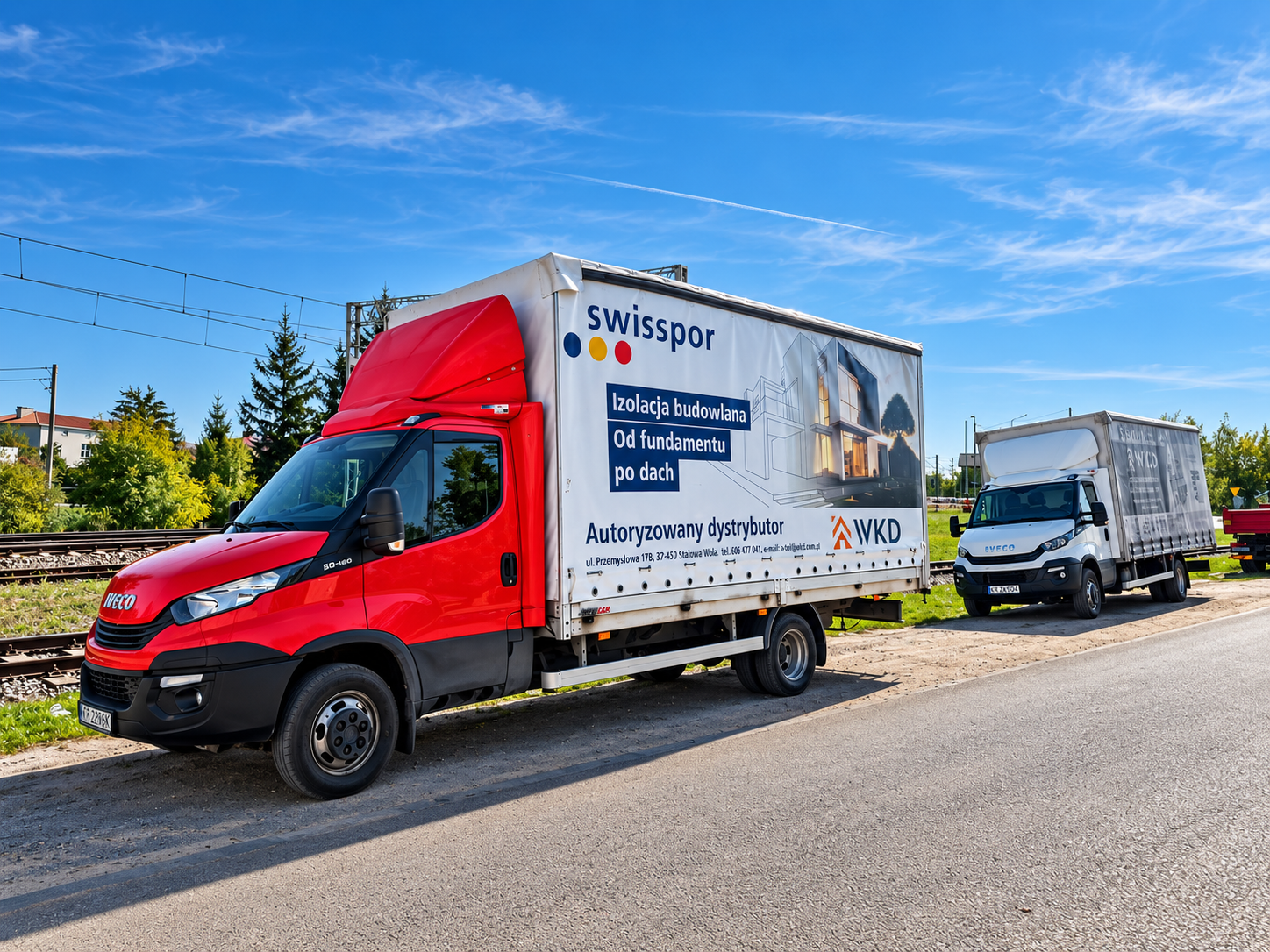 Samochody dostawcze wykorzystywane przy transporcie materiałów
